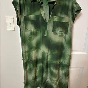 GO BY GO SILK Green Silk Top